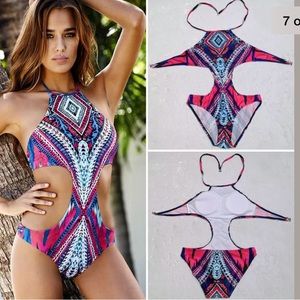 Sexy one piece monokini swim bathing vacation suit